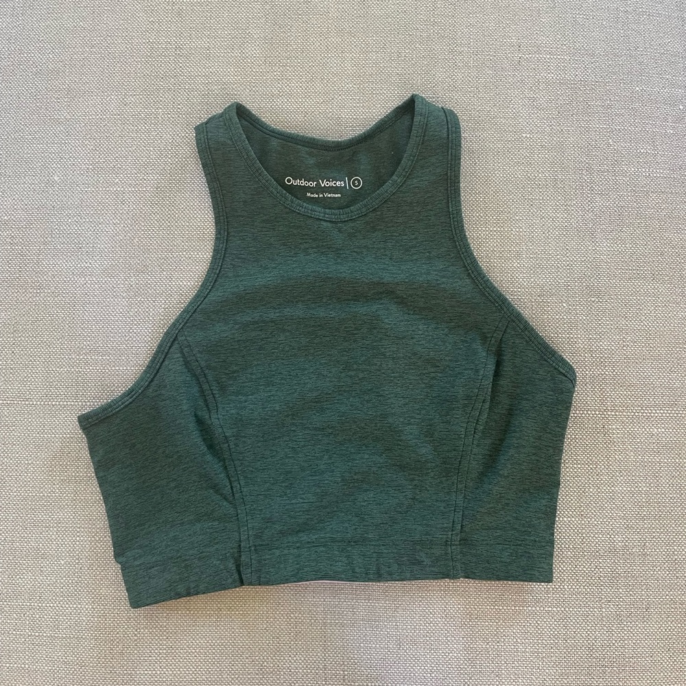 Outdoor Voices Bra, Green, Size Small